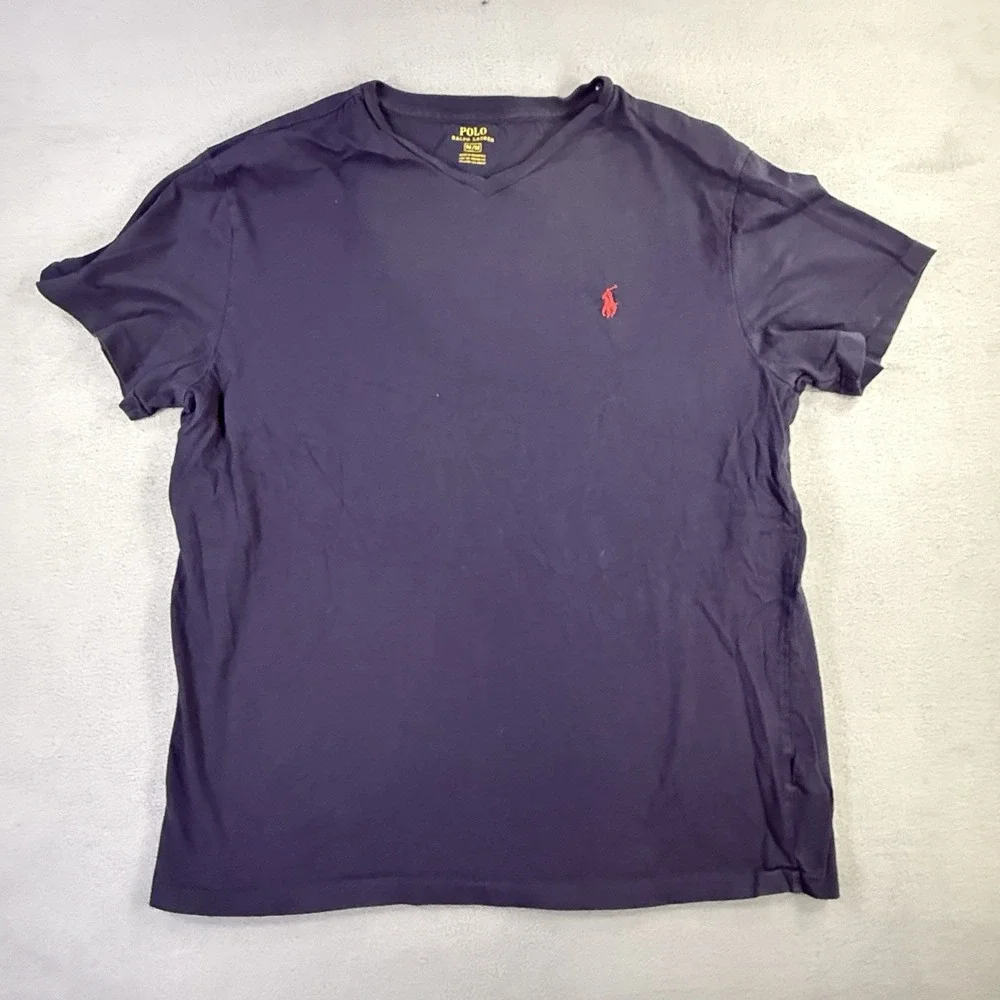 Polo Ralph Lauren V‎ Neck Shirt Classic Fit Blue Men's Size Medium